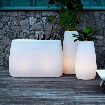Planter Vase in Luminous Plastic, Design in 3 Sizes - Pandora by Myyour Viadurini