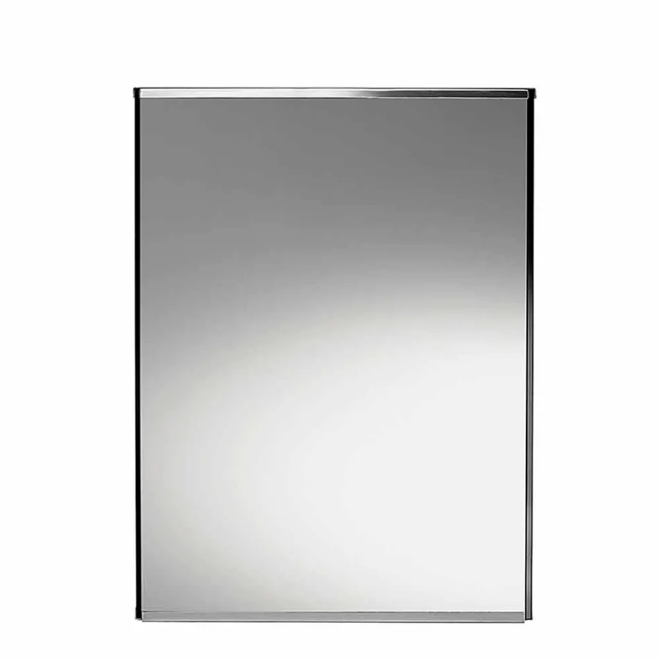 Freestanding Geometric Mirror Vase and Structure in Wood and Steel - Ghenna Viadurini