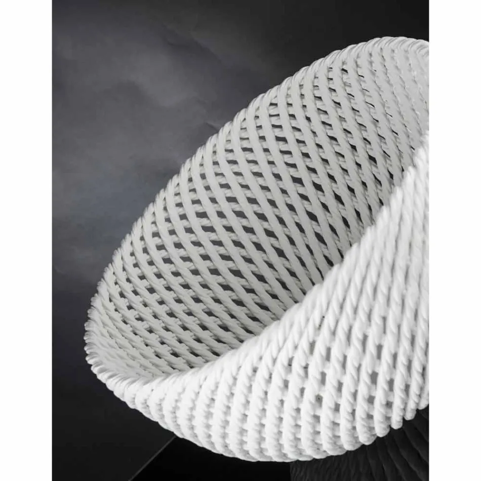 Handmade Ceramic Vase with Woven Weft Made in Italy - Napoleon Viadurini