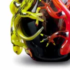 Colored Glass Vase with Geckos Handcrafted in Italy - Geco Viadurini