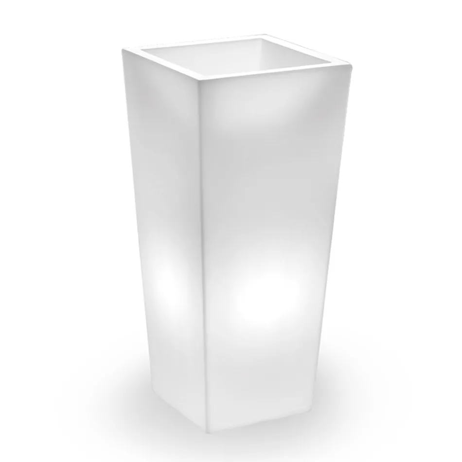 Tall Indoor Vase in White Polyethylene Made in Italy - Devid Viadurini