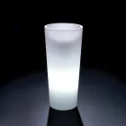 Tall Indoor Illuminated Vase in Pearl Polyethylene Made in Italy - Devid Viadurini