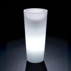 Tall Indoor Illuminated Vase in Pearl Polyethylene Made in Italy - Devid Viadurini