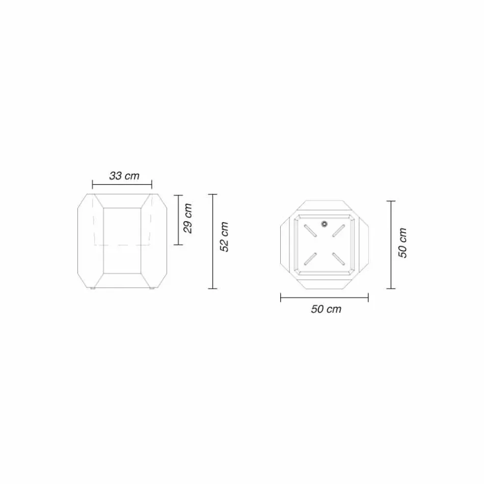 Luminous Vase in Plastic for Outdoor or Indoor, 3 Dimensions - Gem by Myyour Viadurini