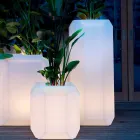 Luminous Vase in Plastic for Outdoor or Indoor, 3 Dimensions - Gem by Myyour Viadurini