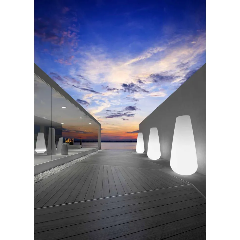 Luminous Vase for Outdoor Design in Polyethylene Made in Italy - Menea Viadurini