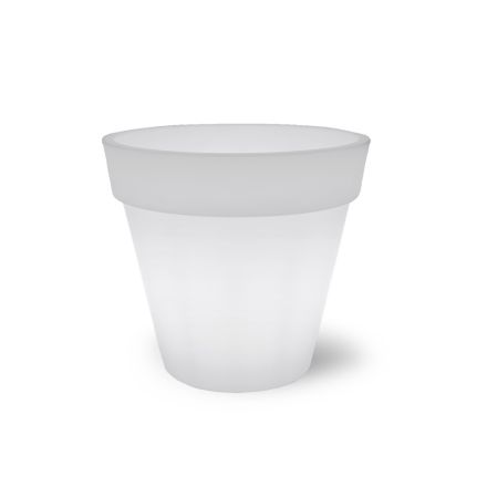 Bright Vase for Outdoor in White Polyethylene Made in Italy - Taralla Viadurini