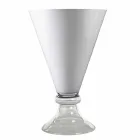 Modern Indoor Vase in White and Transparent Glass Made in Italy - Romantic Viadurini