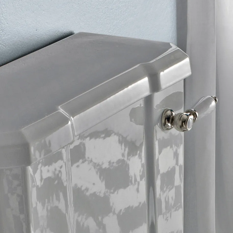 Classic Design Monoblock Vase in White Ceramic Made in Italy - Marwa Viadurini