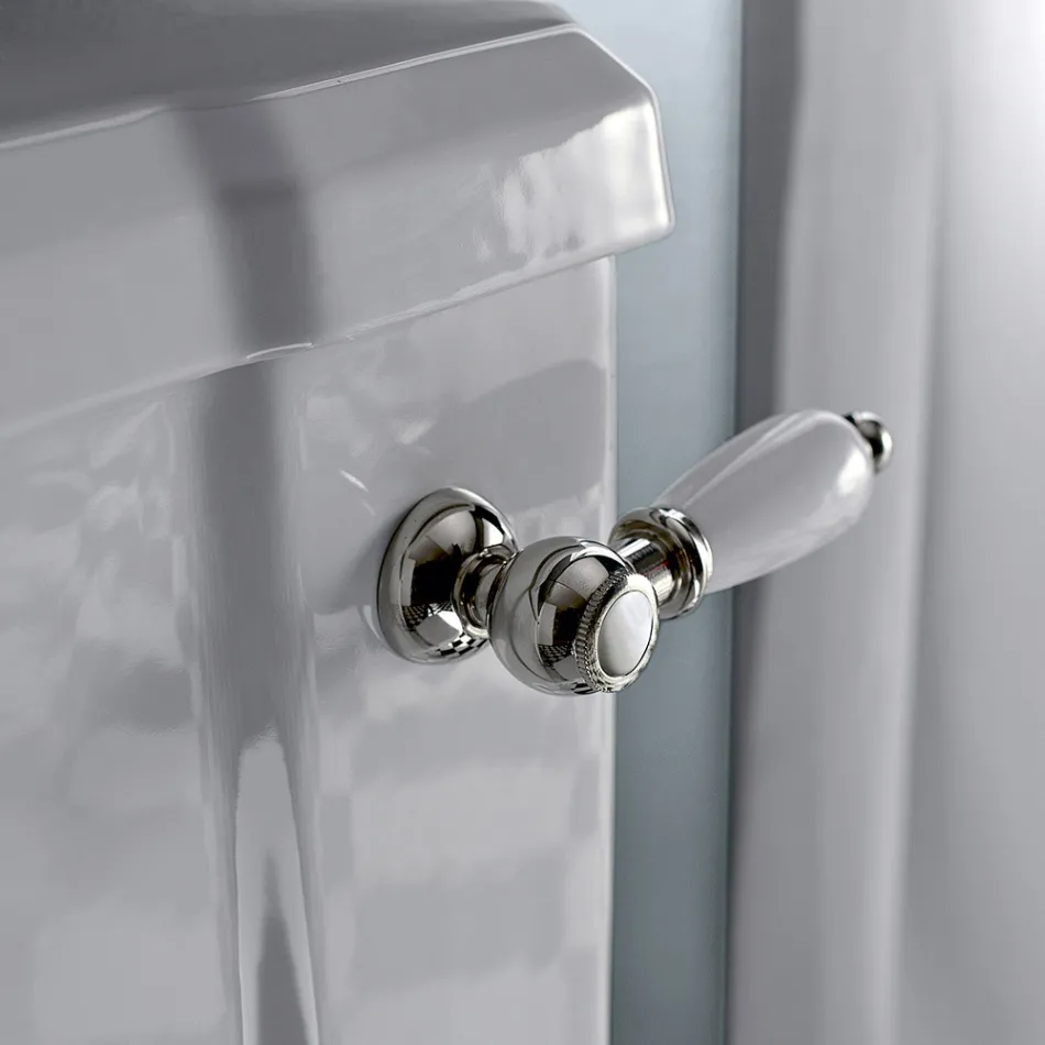 Classic Design Monoblock Vase in White Ceramic Made in Italy - Marwa Viadurini