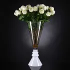 White and Transparent Glass Flower Vase Made in Italy - Aramis Viadurini
