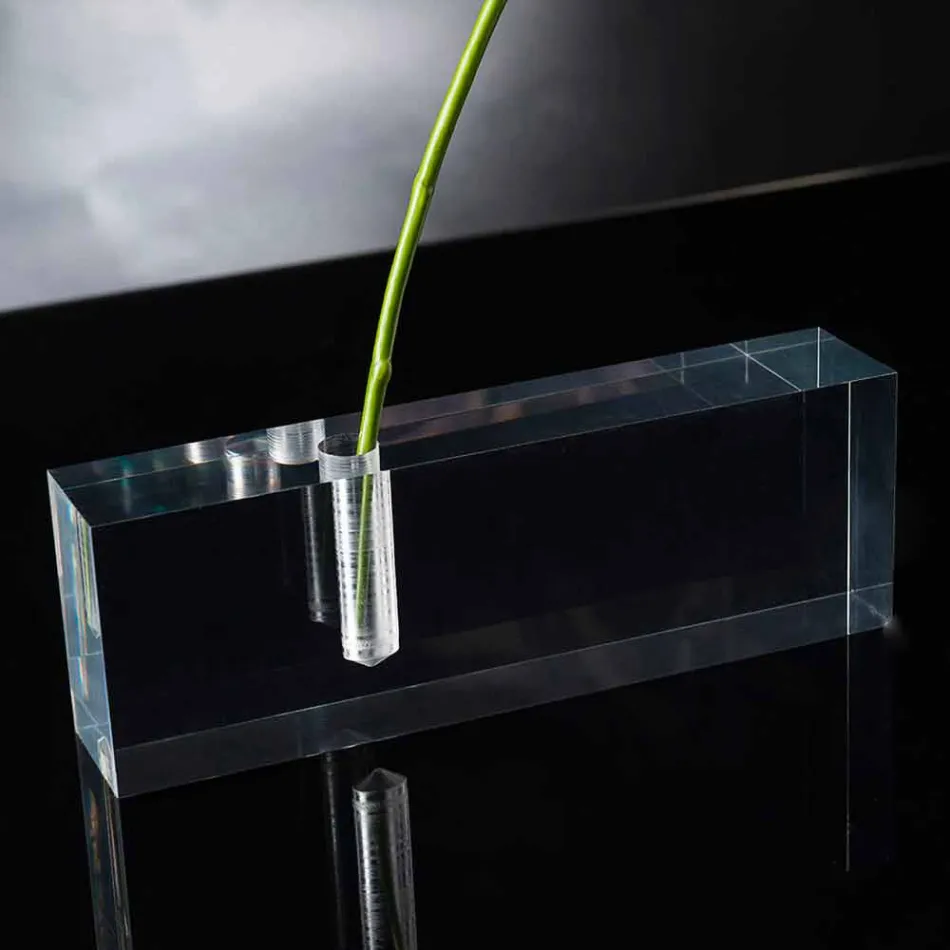 Modern Transparent Plexiglass Flower Vase Made in Italy - Unique Viadurini