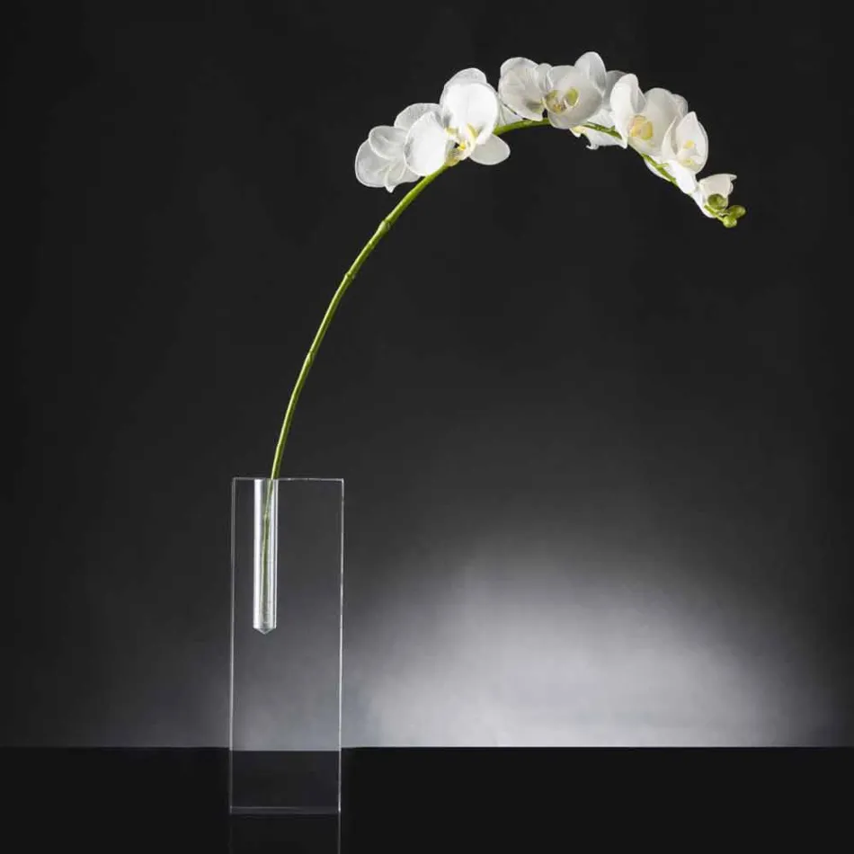 Modern Transparent Plexiglass Flower Vase Made in Italy - Unique Viadurini