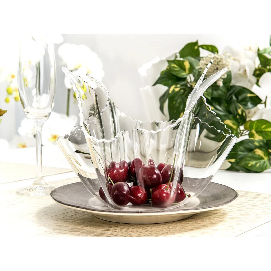 Recyclable Draped Colored Plexiglass Vase 2 Pieces 2 Sizes - Gabria Viadurini