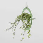 Hanging Flower Vase in Steel and Ceramic Made in Italy - Leotta Viadurini
