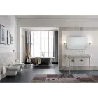 White ceramic vase in classic style, Made in Italy - Nausica Viadurini