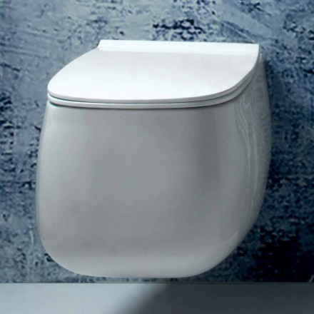 White ceramic wall-mounted vase, modern design Gaiola, made in Italy Viadurini