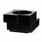 Vase on wheels black, white Slide Cubic Yo irregular modern made in Italy Viadurini