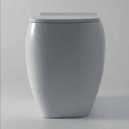 White ceramic toilet bowl with modern design Gais, made in Italy Viadurini