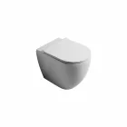 Modern white ceramic toilet bowl Shine Square Rimless made in Italy Viadurini