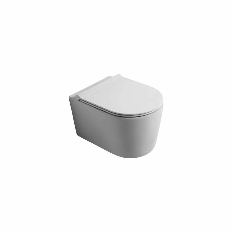 Contemporary design wall-hung ceramic toilet bowl Shine Square, made in Italy Viadurini