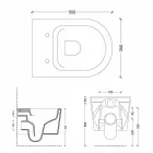 Contemporary design wall-hung ceramic toilet bowl Shine Square, made in Italy Viadurini