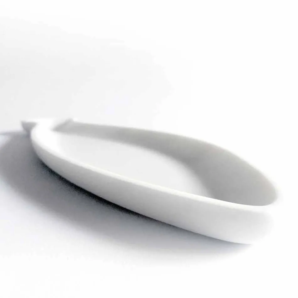 Kitchen Tray in White Carrara Marble Handmade in Italy - Fish Viadurini