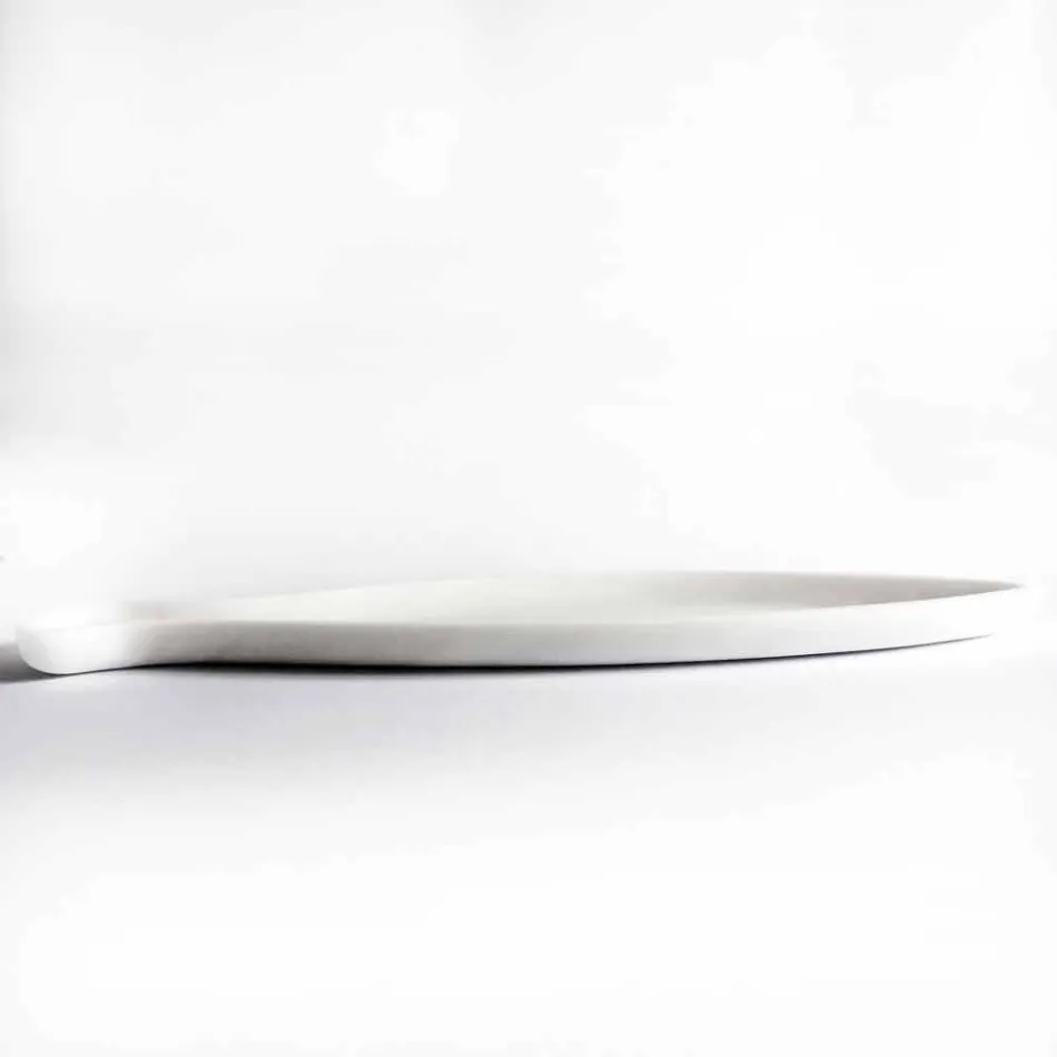 Kitchen Tray in White Carrara Marble Handmade in Italy - Fish Viadurini