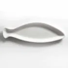 Kitchen Tray in White Carrara Marble Handmade in Italy - Fish Viadurini