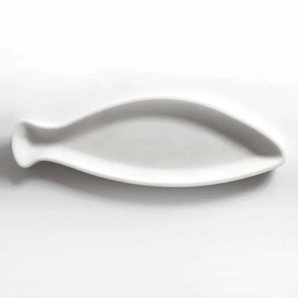 Kitchen Tray in White Carrara Marble Handmade in Italy - Fish Viadurini