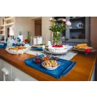 Serving Tray with Flowers in White, Blue or Mud Iron - Marken Viadurini