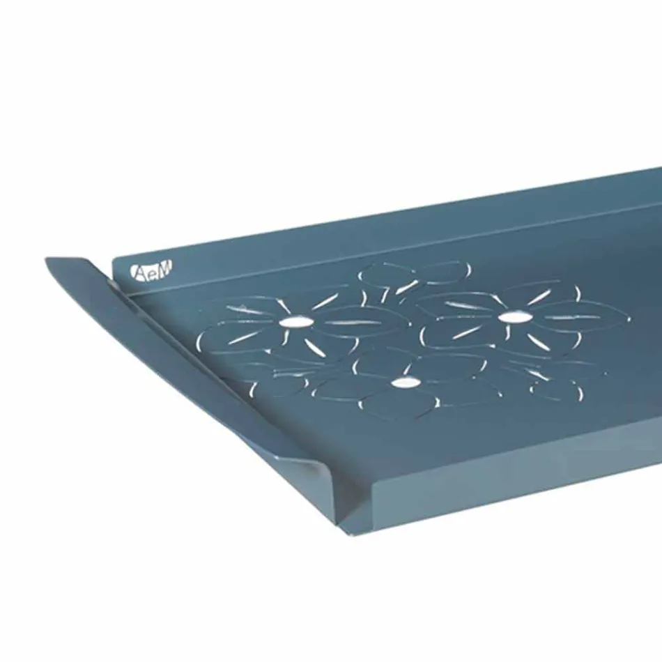 Serving Tray with Flowers in White, Blue or Mud Iron - Marken Viadurini