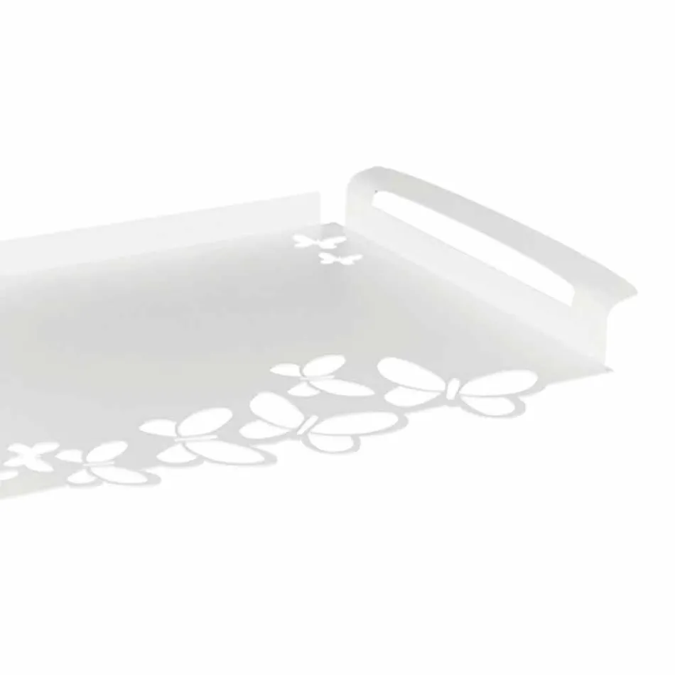 White, Beige or Ivory Iron Design Serving Tray Made in Italy - Leiden Viadurini