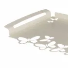 White, Beige or Ivory Iron Design Serving Tray Made in Italy - Leiden Viadurini