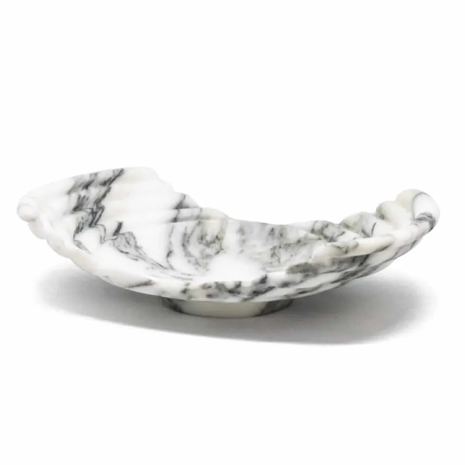 Curved Decorative Tray in Arabescato Marble Made in Italy - Clifton Viadurini