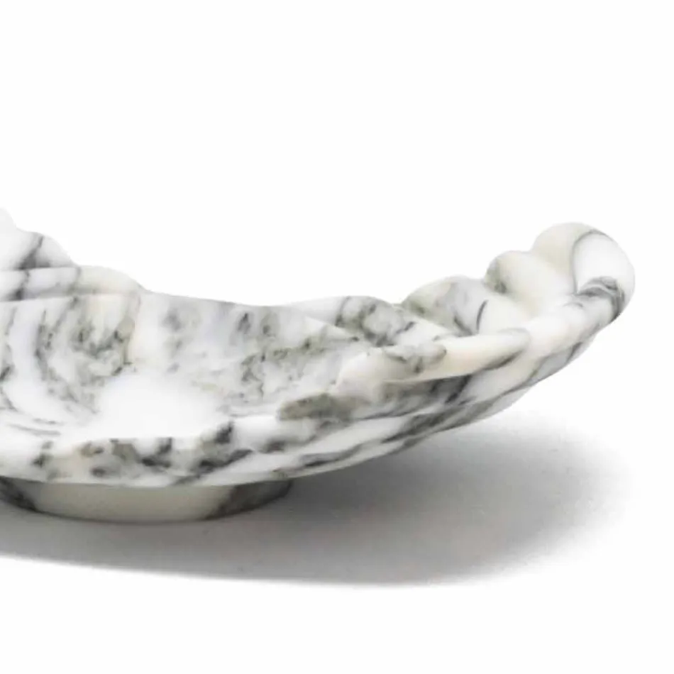 Curved Decorative Tray in Arabescato Marble Made in Italy - Clifton Viadurini