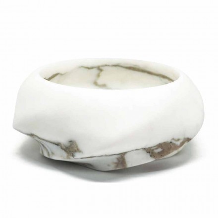 Round Design Tray in Arabescato Marble Made in Italy - Casimir Viadurini