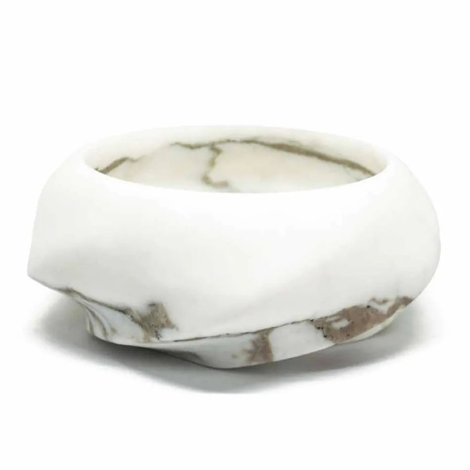 Round Design Tray in Arabescato Marble Made in Italy - Casimir Viadurini