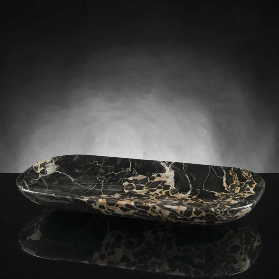 Elegant Tray in Portoro Marble Made in Italy - Ethereal Viadurini