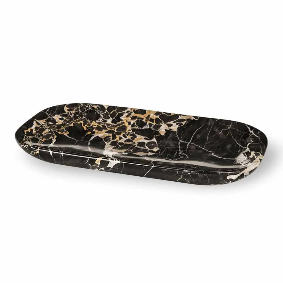 Elegant Tray in Portoro Marble Made in Italy - Ethereal Viadurini