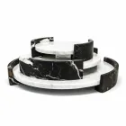 Modern Round Tray in White Carrara Marble Made in Italy - Chet Viadurini