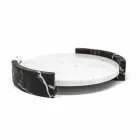 Modern Round Tray in White Carrara Marble Made in Italy - Chet Viadurini
