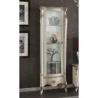 Classic Showcase with White or Walnut Wood Door Made in Italy - Caligola Viadurini
