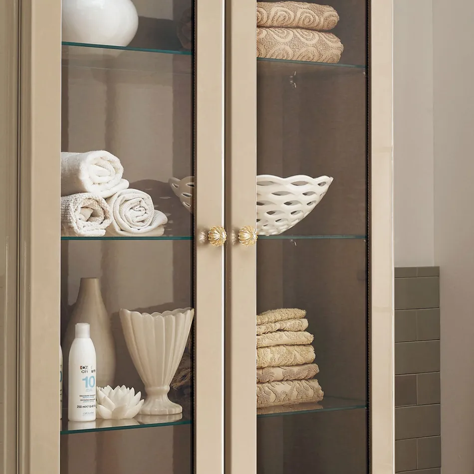 Showcase Complete with Two Doors and Three Glass Shelves Made in Italy - Candy Viadurini