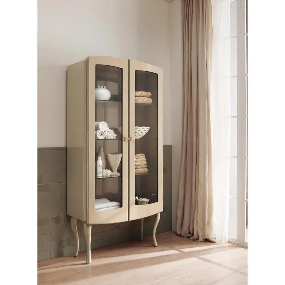 Showcase Complete with Two Doors and Three Glass Shelves Made in Italy - Candy Viadurini