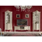 Living Room Wooden Showcase with 1 Luxury Door Made in Italy - Leonor Viadurini