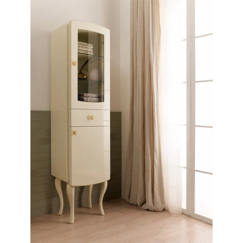 Single Color Showcase with Internal Glass Shelves Made in Italy - Candy Viadurini