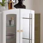 Single Color Bathroom Showcase with 2 Doors and Glass Shelves - Candy Viadurini