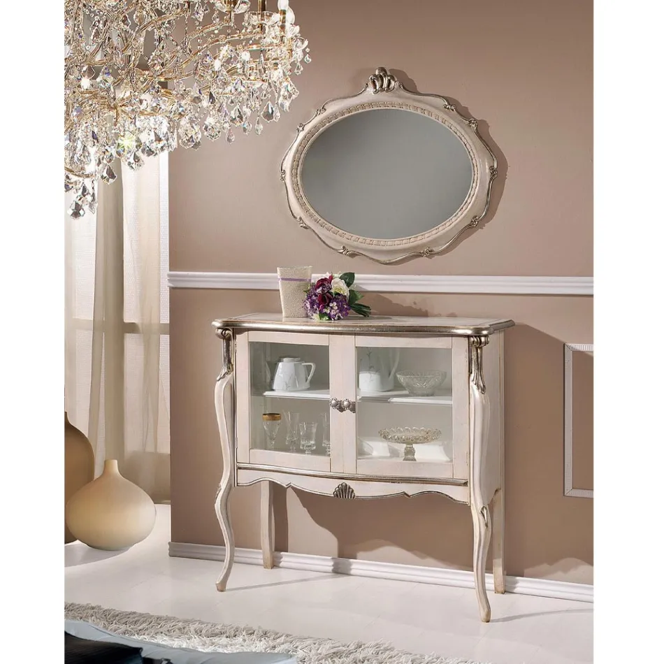 Living Room Showcase 2 Doors in Walnut or White Wood Made in Italy - London Viadurini