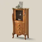 Living Room Showcase with 1 Glass Door and 3 Drawers Made in Italy - London Viadurini